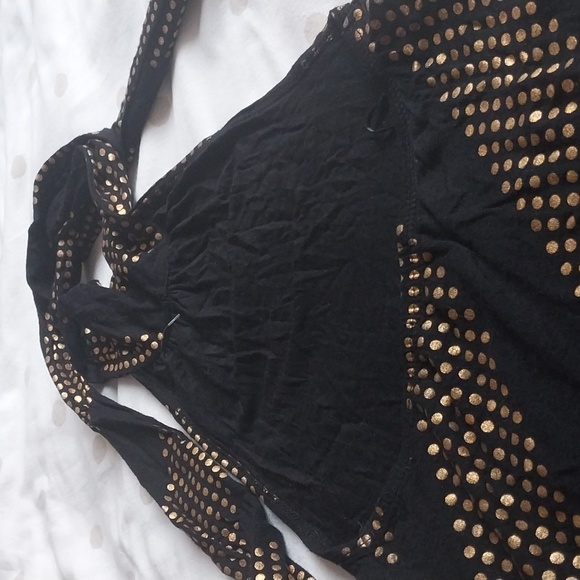 Seduction backless top for women sz XS in golden & black combination - Picture 4 of 6